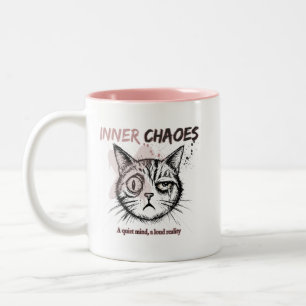 Inner Chaos - Artistic Cat Illustration Coffee Mug