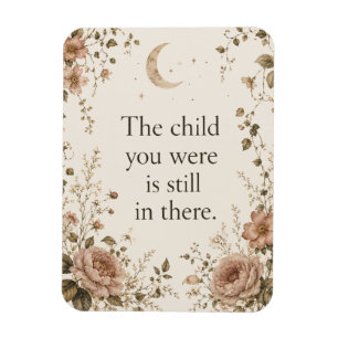 Inner Child Healing Vintage Floral Quote Magnet