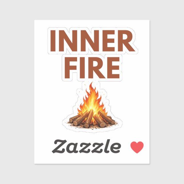 Inner Fire Minimal Flame Vinyl Sticker (Sheet)