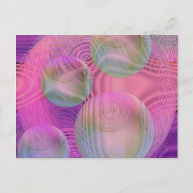 Inner Flow III – Fuchsia & Violet Abstract Galaxy Postcard (Front)