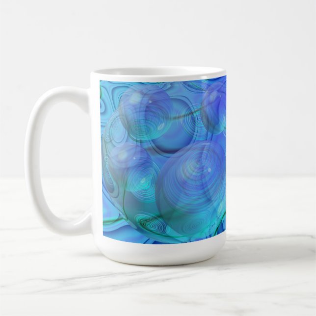 Inner Flow VI – Aqua & Azure Galaxy Coffee Mug (Left)