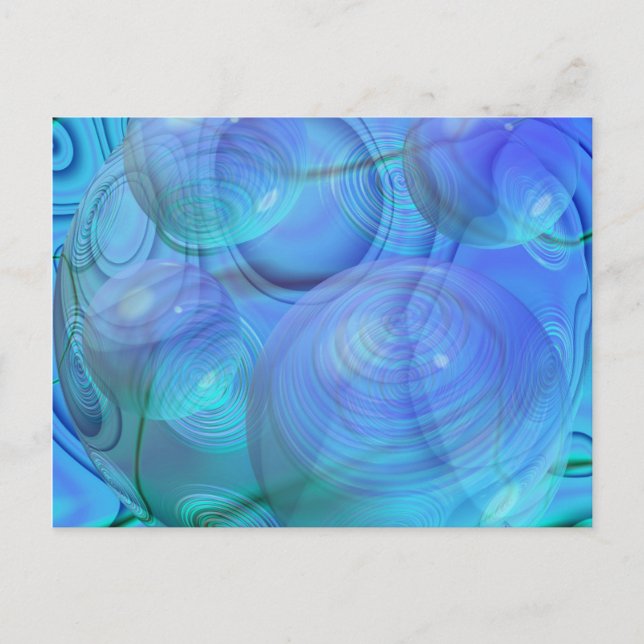 Inner Flow VI – Aqua & Azure Galaxy Postcard (Front)