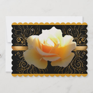 Inner Glow Elegant Yellow and Gold Rose Invitation