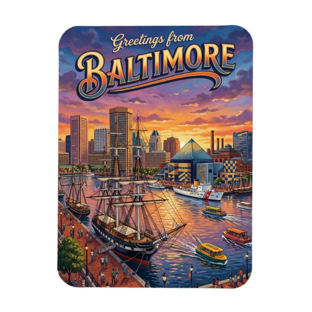 Inner Harbour, Baltimore USA Magnet (Vertical)