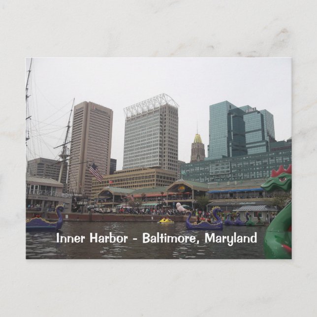 Inner Harbour in Baltimore, Maryland Postcard (Front)