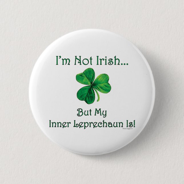 Inner Leprechaun St. Patrick's Day Button (Front)