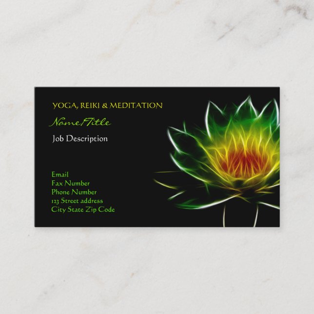 Inner Light l Lotus Abstract Art Business Card (Front)