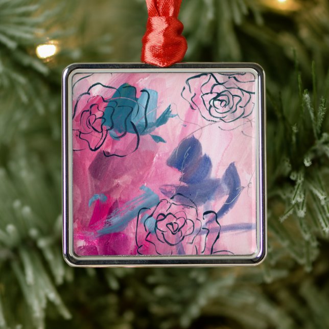 Inner Music - Floral Sketch Metal Ornament (Tree)