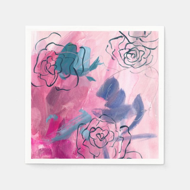 Inner Music - Floral Sketch Napkin (Front)