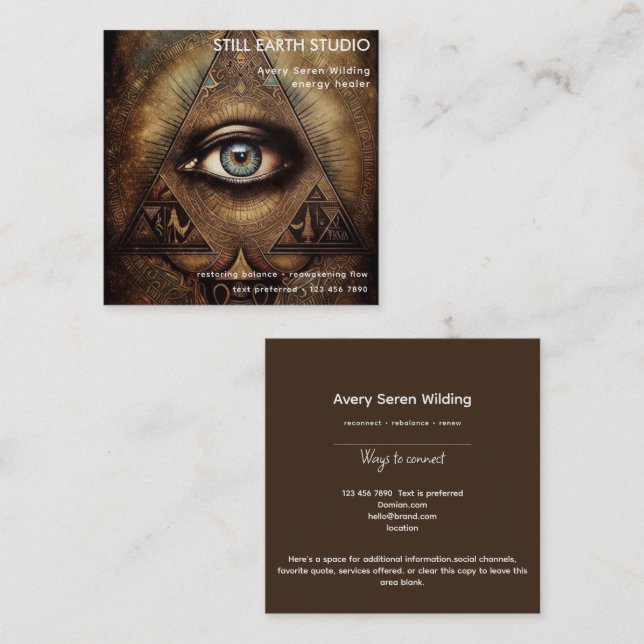 Inner Oracle | Third Eye Design Square Business Card (Front/Back)