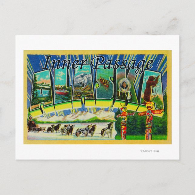 Inner Passage, Alaska - Large Letter Scenes Postcard (Front)