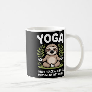 Inner Peace Achieved Movement Optional Yoga Sloth  Coffee Mug