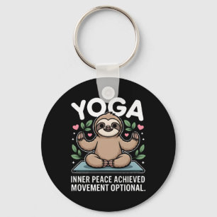 Inner Peace Achieved Movement Optional Yoga Sloth Key Ring