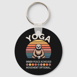 Inner Peace Achieved Movement Optional Yoga Sloth  Key Ring