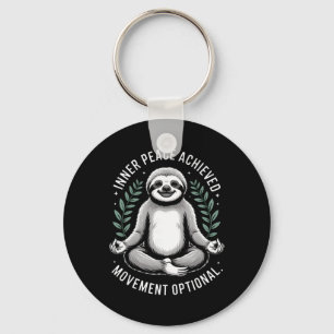 Inner Peace Achieved Movement Optional Yoga Sloth  Key Ring