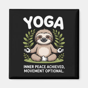 Inner Peace Achieved Movement Optional Yoga Sloth Magnet
