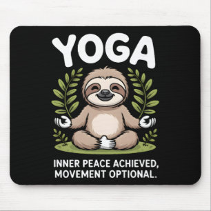 Inner Peace Achieved Movement Optional Yoga Sloth Mouse Pad