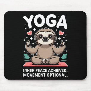 Inner Peace Achieved Movement Optional Yoga Sloth Mouse Pad