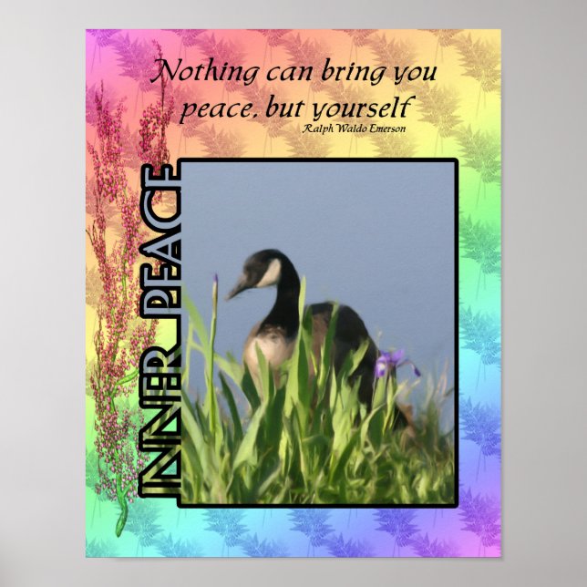 Inner Peace Canada Goose Inspirational Quote Poster (Front)