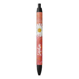 Inner Peace Daisy Hippie Symbol Sign BOHO Custom Black Ink Pen