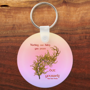 Inner Peace Inspirational Quote  Key Ring