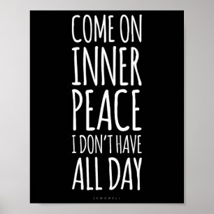 Inner Peace Meditation Yoga Lover Gift. Funny Yoga Poster
