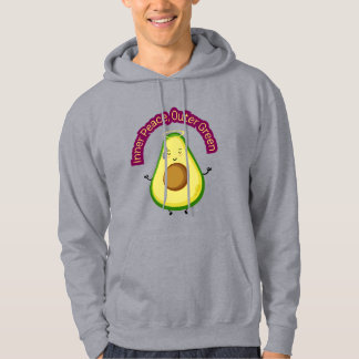 Inner Peace Outer Green – Cute Avocado Meditation Hoodie