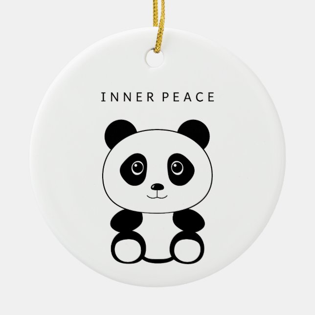 Inner Peace Panda Ceramic Ornament (Front)