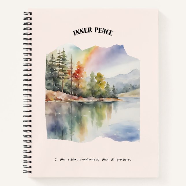 Inner Peace Positive Affirmation Spiral Notebook (Front)