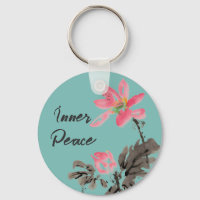 Inner Peace Positive Quote Watercolor Floral Lotus