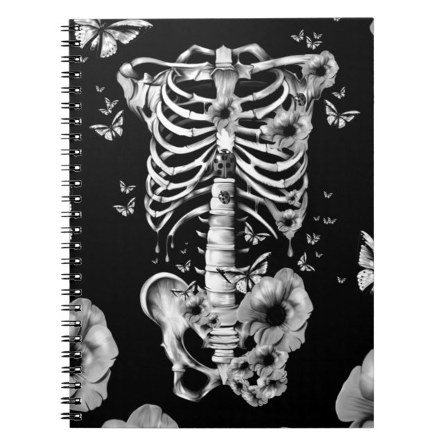 Inner peace, rib cage with poppies notebook (Front)
