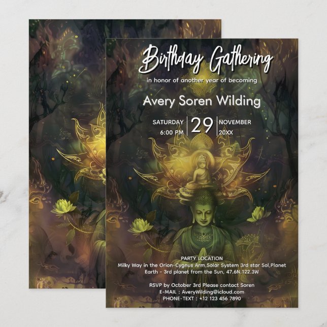 Inner Temple | Mystical Meditation Design Invitation (Front/Back)