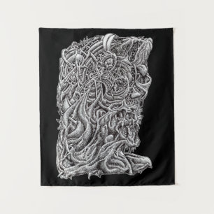 Innerbeastman, ink drawing dark tapestry