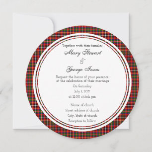 Innes Scottish Wedding Round Invitation