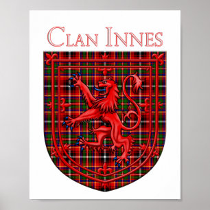 Innes Tartan Scottish Plaid Lion Rampant Poster