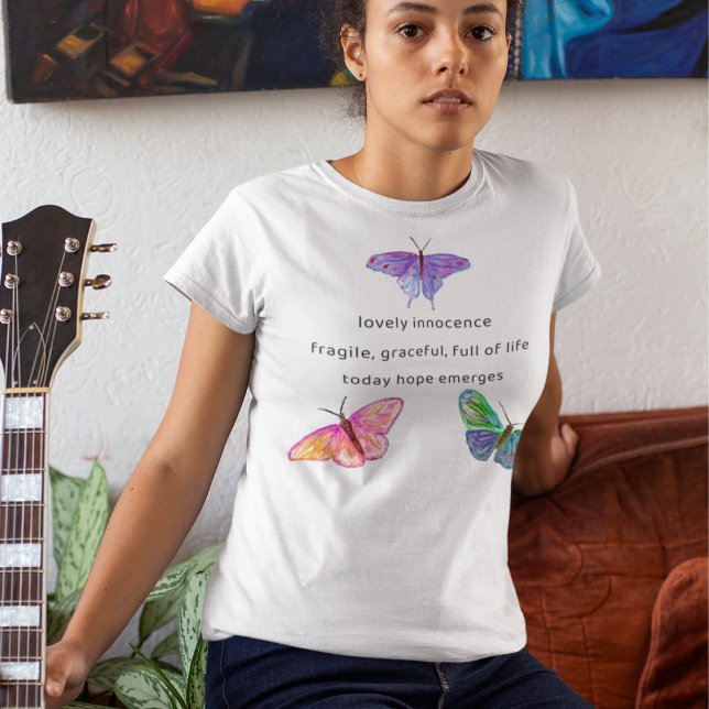 Innocence Blooms Butterfly Haiku T-Shirt (Creator Uploaded)
