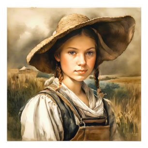 "Innocence Unveiled" Farm Girl "Johanna" Photo Print