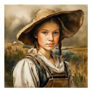 "Innocence Unveiled" Farm Girl "Johanna" Poster