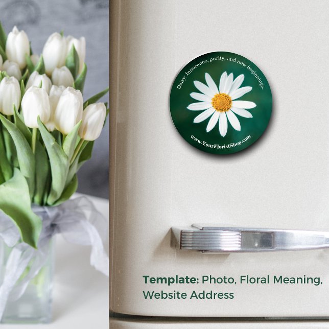 Innocence Unveiled: Round Floral Educational Magnet (Innocence Unveiled: Round Floral Educational Magnet, Floral Name, Website Address)