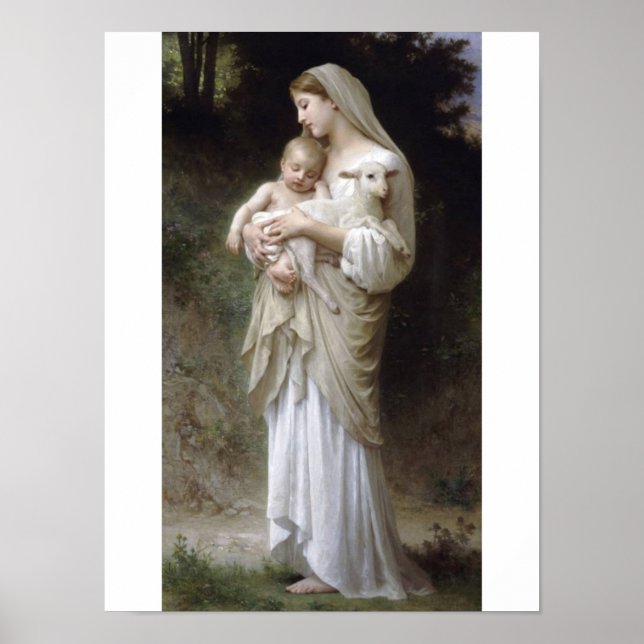 Innocense Bouguereau Lamb baby Poster (Front)