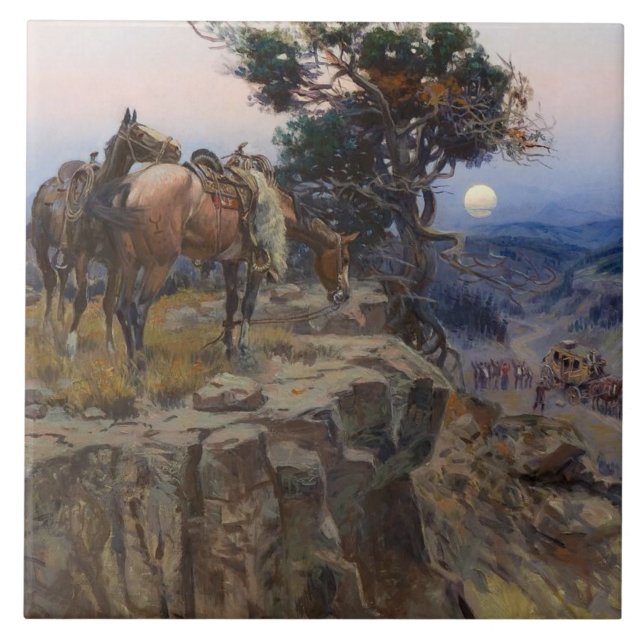 “Innocent Allies” by Charles M Russell Ceramic Tile (Front)