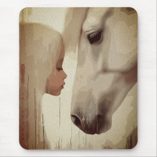 Innocent Bond – Child and Horse Art Mouse Pad