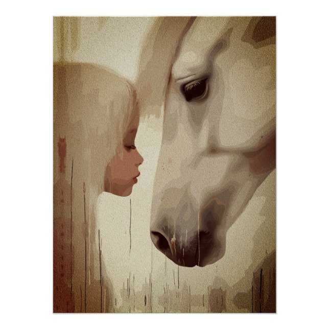 Innocent Bond – Child and Horse Art Poster (Front)