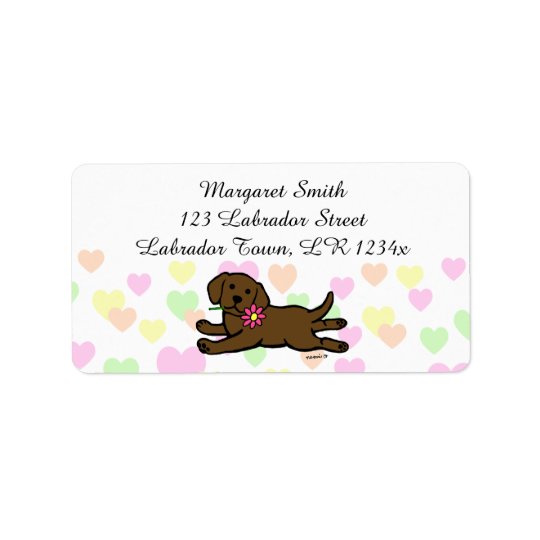 Innocent Chocolate Labrador Puppy Cartoon Address Label