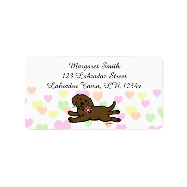 Innocent Chocolate Labrador Puppy Cartoon Label (Front)