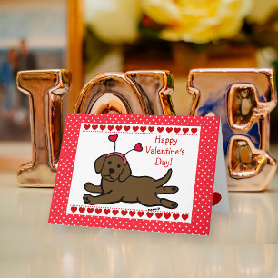 Innocent Chocolate Labrador Puppy Valentine Holiday Card