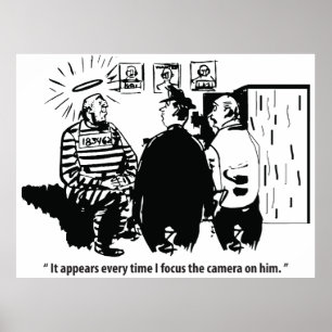 Innocent Convict, Camera Focus, Funny Vintage Poster