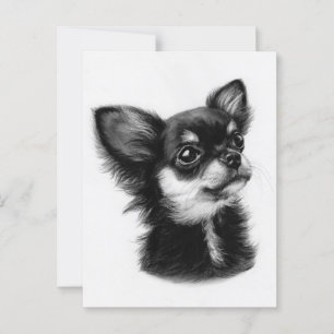 Innocent Eyes - Hand Painted Chihuahua Puppy Postcard