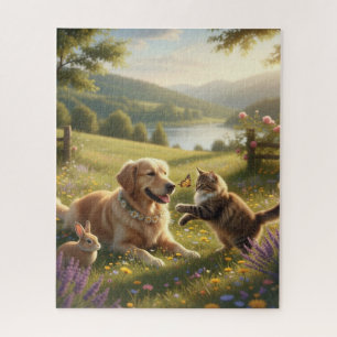 Innocent Friendship in Nature's Embrace Jigsaw Puzzle