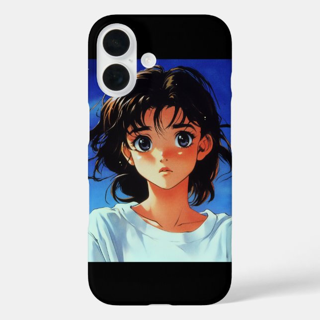 Innocent Gaze Anime Girl iPhone 16 Case (Back)